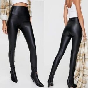 Wilfred Free Faux Leather Black Leggings